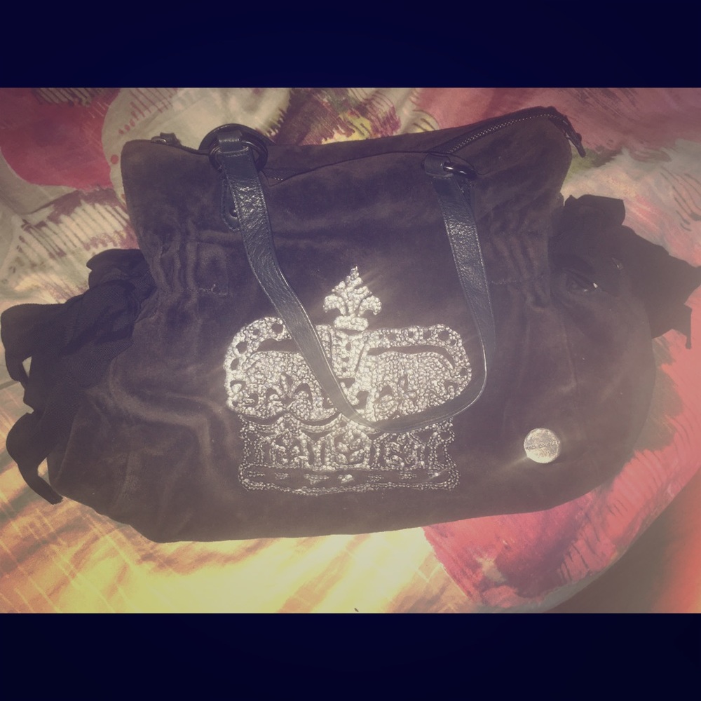 Juicy couture black velour handbag